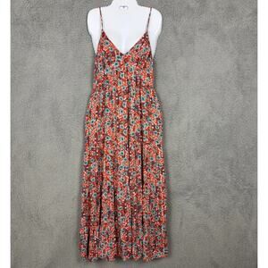 Lovestitch Women Floral Tiered Flowy Maxi Smocked Dress Large cottagecore boho